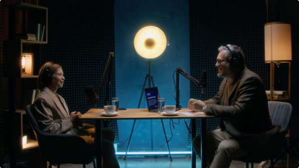 Podcast interview setup